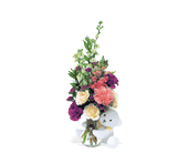Teleflora's Bear Hug Bear with White Roses, picture