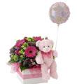 It's a Girl!    Flowers, Bear & Balloon
